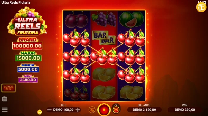 Ultra Reels Fruteria – изпадане на комбинация с череши