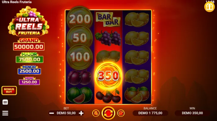 Ultra Reels Fruteria – монети Coin Collect с номинални стойности